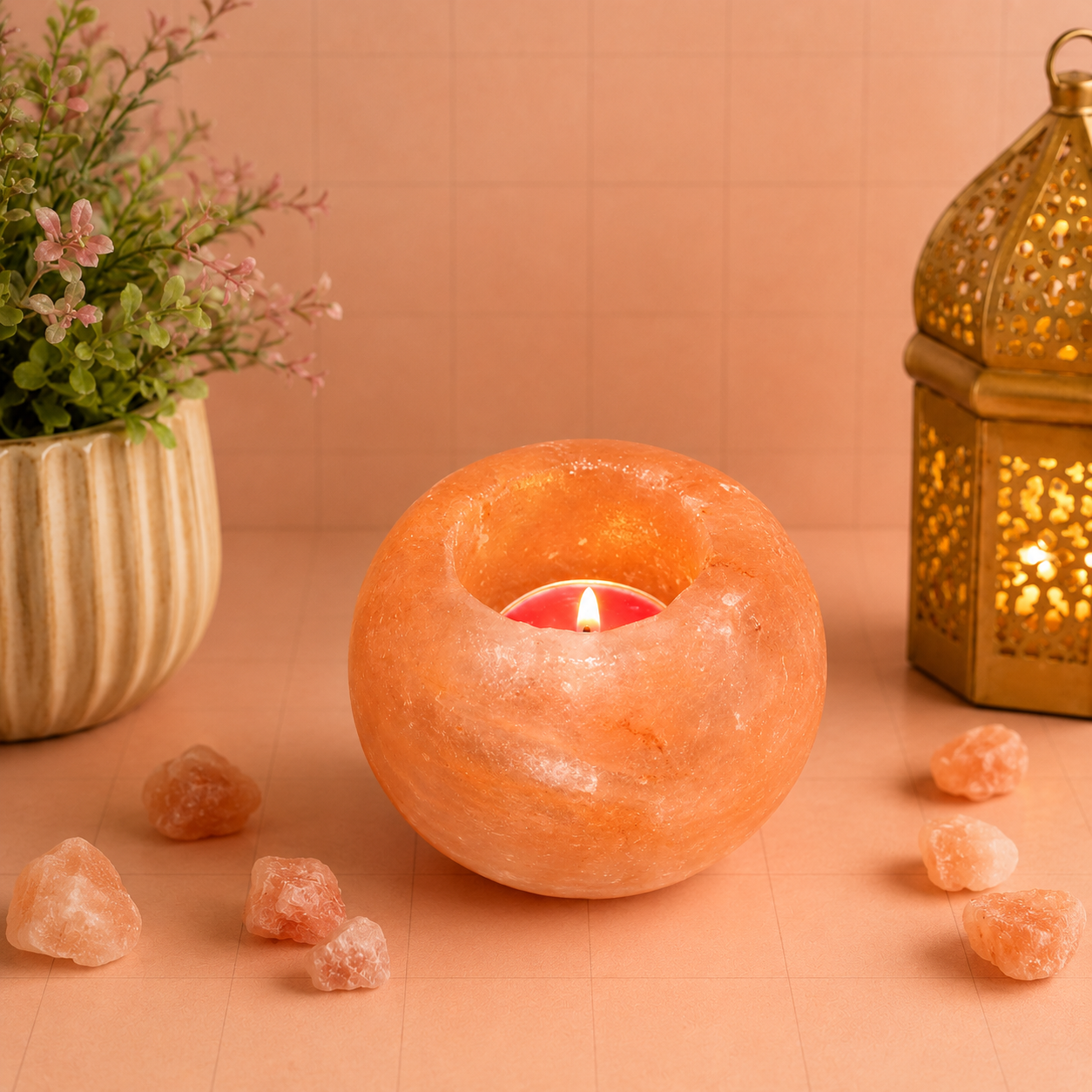 Himalayan Apple Salt Candle Holder